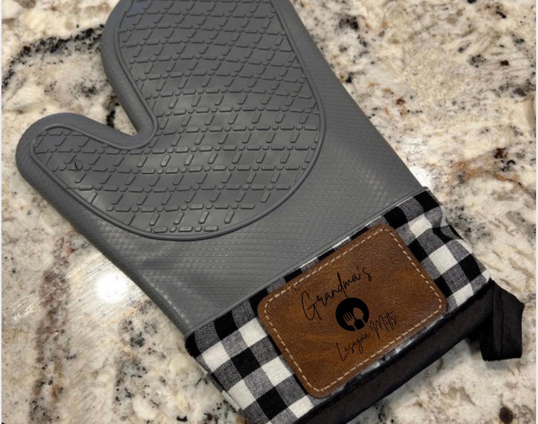 Oven Mitt Glove, Engraved and Personalized