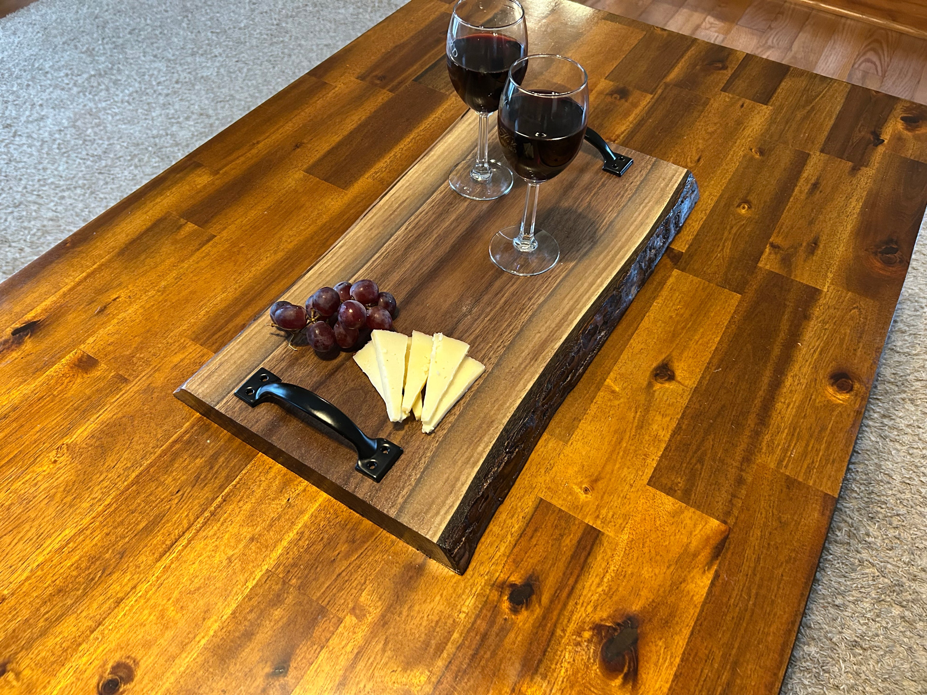 Handmade Table Centerpiece, Solid Walnut Live Edge