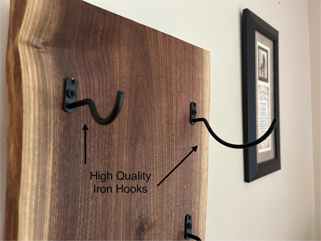 Handmade Wine Rack, Live Edge Solid Walnut, handcrafted, rustic, wall mounted